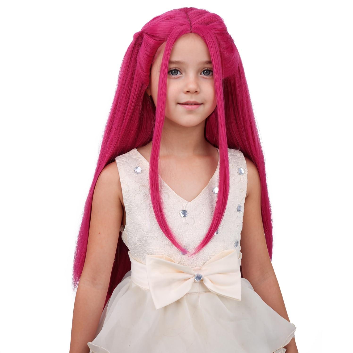 imagePurple Pink Wig Long Wavy Wig Purple and Hot Pink Wigs for Women Heat Resistant Synthetic Hair Womens Costume Cosplay Party WigsHot Pink