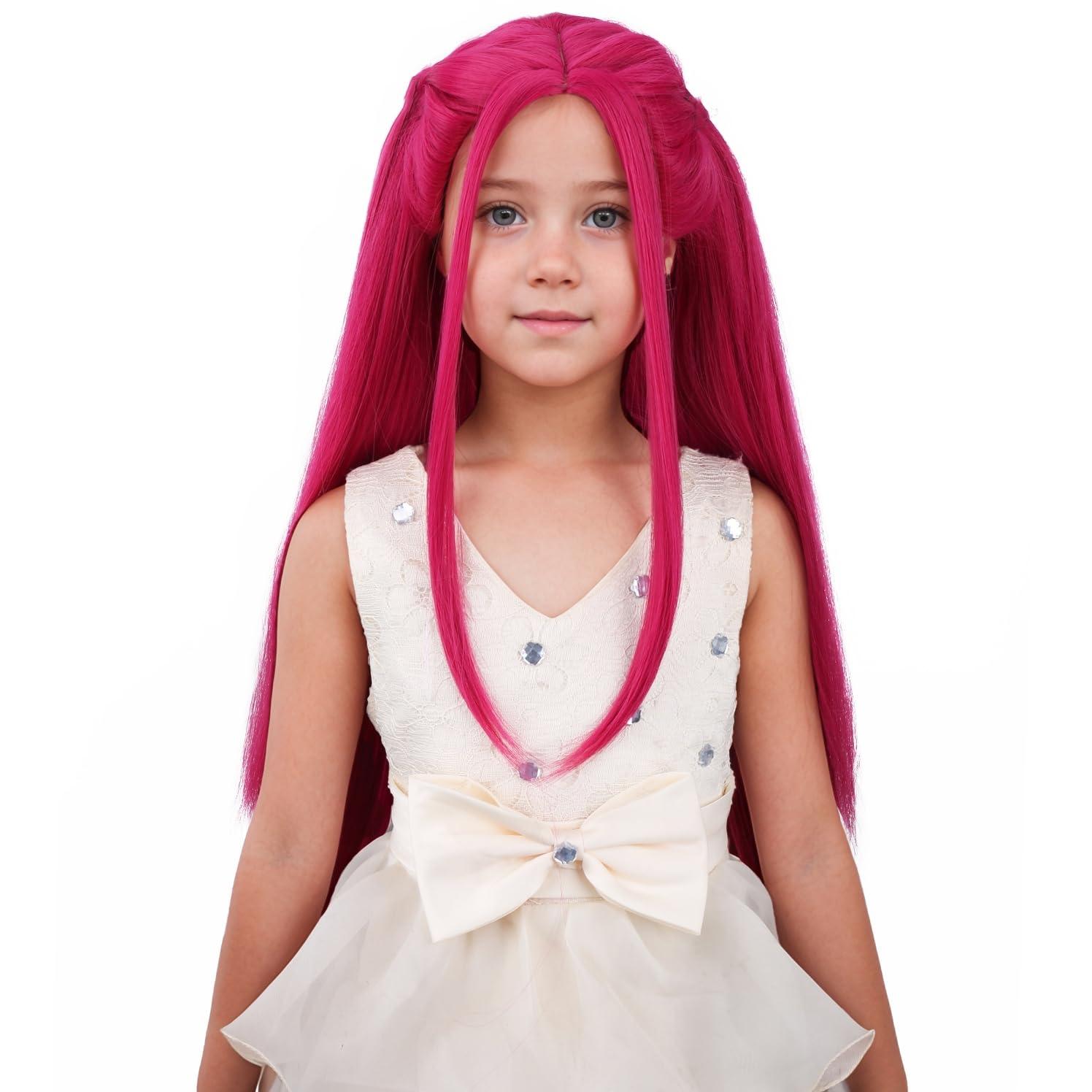 imagePurple Pink Wig Long Wavy Wig Purple and Hot Pink Wigs for Women Heat Resistant Synthetic Hair Womens Costume Cosplay Party WigsHot Pink