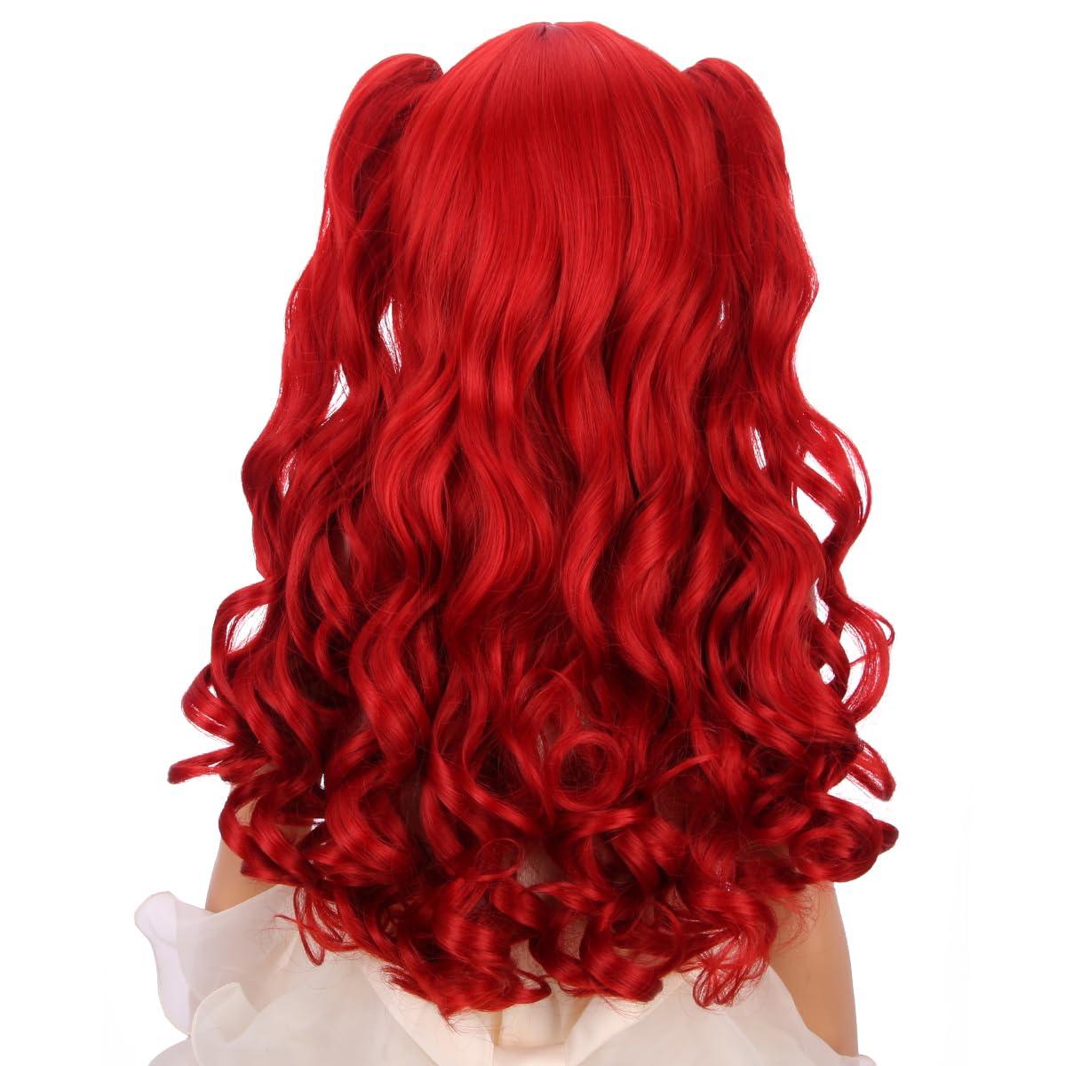 imagePurple Pink Wig Long Wavy Wig Purple and Hot Pink Wigs for Women Heat Resistant Synthetic Hair Womens Costume Cosplay Party WigsRed