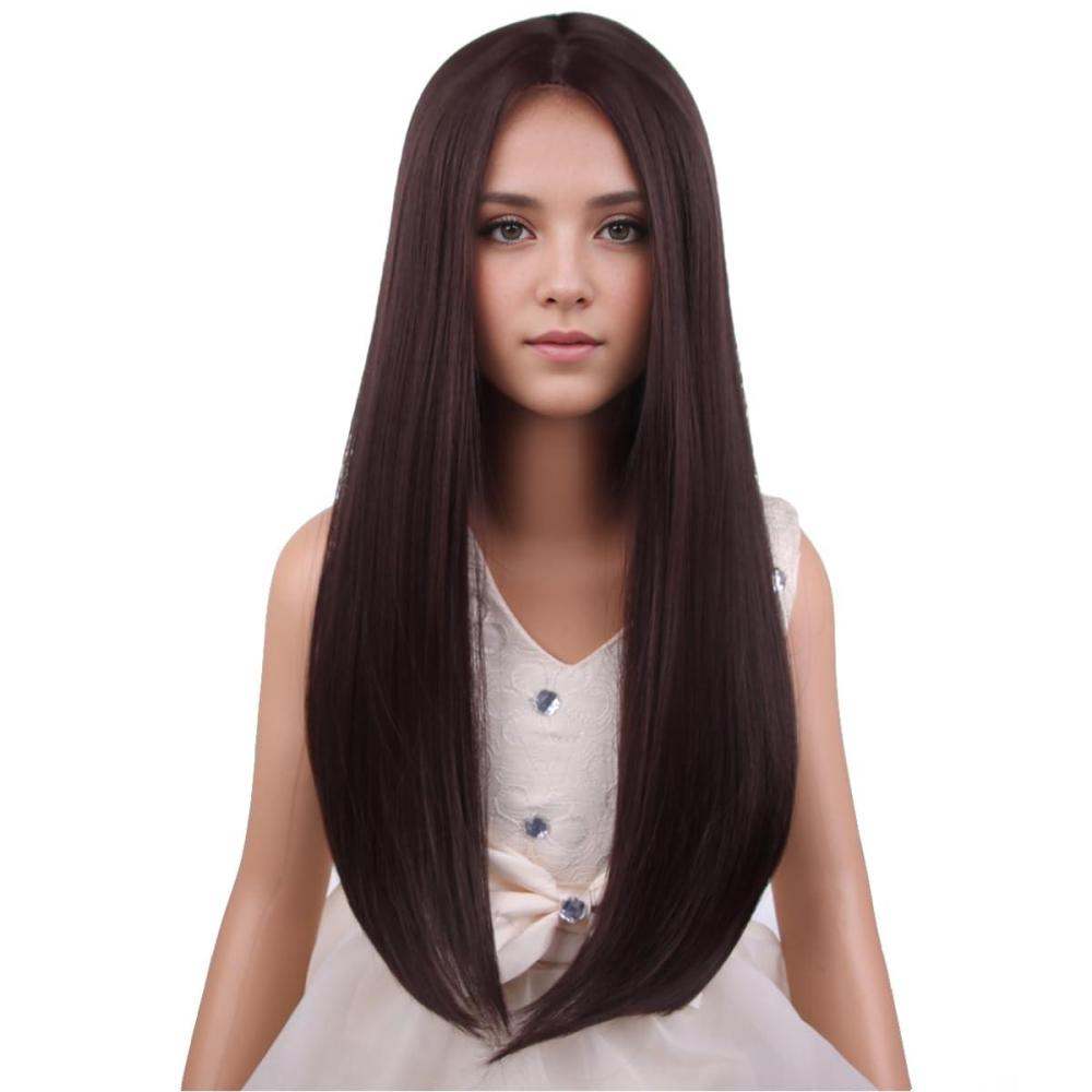 image14 Inches Rainbow Wig Short Wavy Pastel Wig with Bangs Multi Color Wigs for Women Girls Heat Resistant Synthetic Cosplay Costume WigsDark Brown