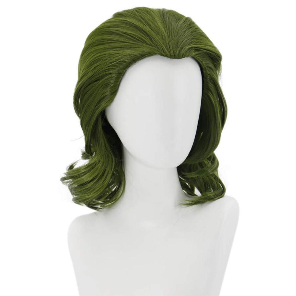 imageMens Green Wig Short Wavy Dark Green Wig for Men Boys Synthetic Hair Wigs Cosplay Costume WigsDark Green