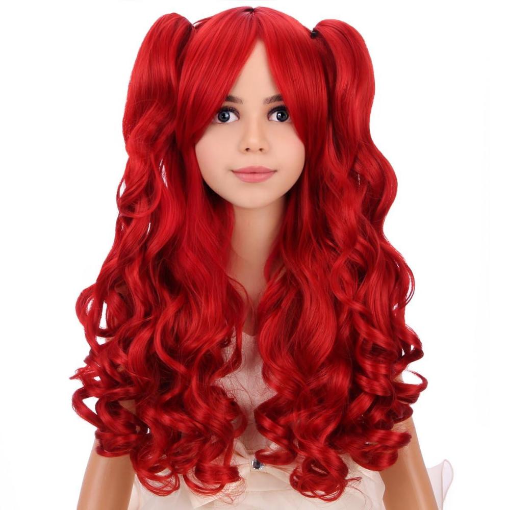 imagePurple Pink Wig Long Wavy Wig Purple and Hot Pink Wigs for Women Heat Resistant Synthetic Hair Womens Costume Cosplay Party WigsRed