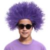 imageKids Purple Culry Fluffy Wig Child Lavender Puprle Wigs with Glasses Halloween Costume Cosplay Synthetic Wigs