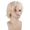 imageMen Short Blonde Wig Male Light Blonde Wig Synthetic Hair