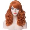 imageShoulder Length Curly Wig With Bangs for Women and Girls Synthetic Cosplay Costume Wig Orange