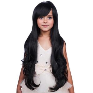 14 Inches Rainbow Wig Short Wavy Pastel Wig with Bangs Multi Color Wigs for Women Girls Heat Resistant Synthetic Cosplay Costume Wigs(Black)