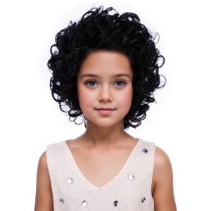 Kids Child Reddish Orange Wig Girls Short Curly Red Brown Wig Dark Orange Wigs Halloween Cosplay Costume Wigs(Black)