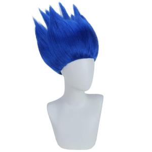 Kids Flame Fire Wig Children Boys Orange Ombre Wig Cosplay Costume Synthetic Hair Wigs(Dark Blue)