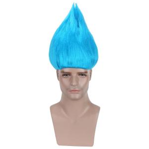 Kids Flame Fire Wig Children Boys Orange Ombre Wig Cosplay Costume Synthetic Hair Wigs(Light Blue)
