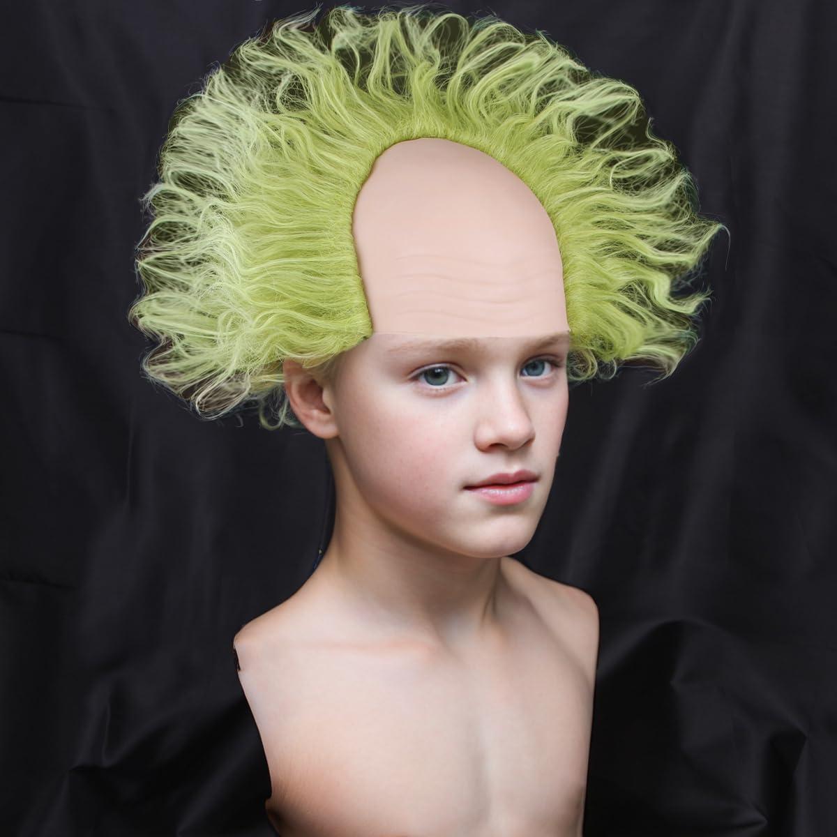 imageMen s Brown Wig with Black HeadBand Fans Wig Party Cosplay Guy male Hair Replacement Wig BrownGreen