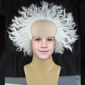 Men ‘s Brown Wig with Black HeadBand Fans Wig Party Cosplay Guy male Hair Replacement Wig (Brown)(White)