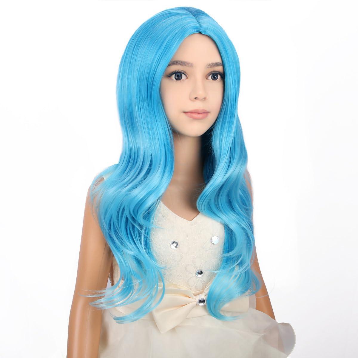 image:imageSilver Gray Wig Long Curly Wavy Gray Wigs Women Middle Part Synthetic WigsBlue