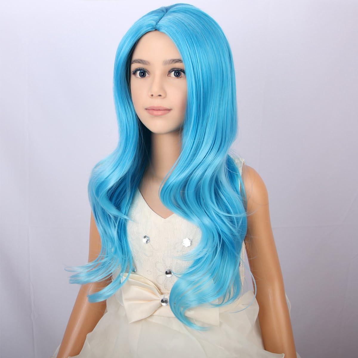 image:imageSilver Gray Wig Long Curly Wavy Gray Wigs Women Middle Part Synthetic WigsBlue