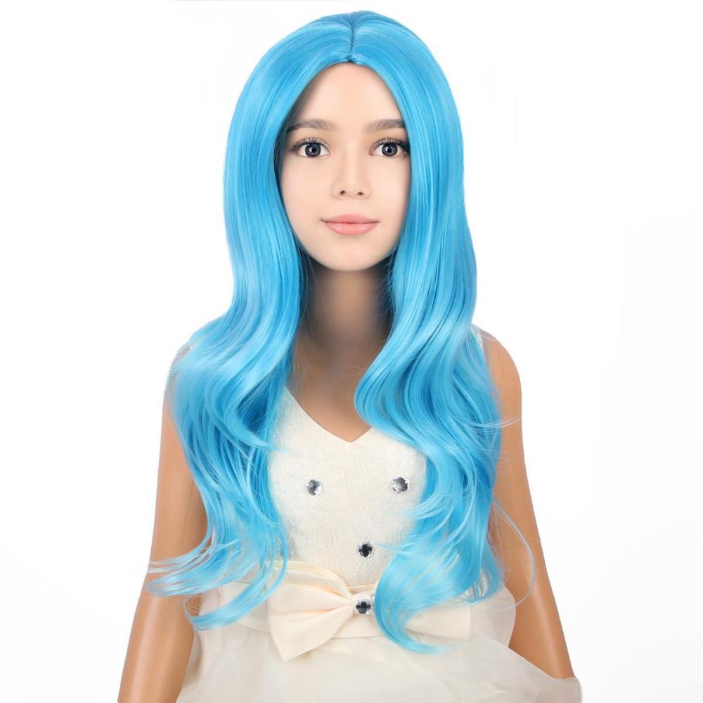 image:imageSilver Gray Wig Long Curly Wavy Gray Wigs Women Middle Part Synthetic WigsBlue