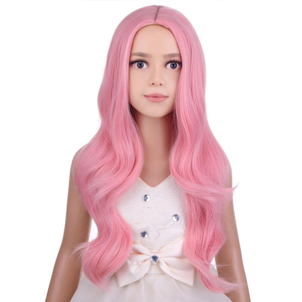 image:imageSilver Gray Wig Long Curly Wavy Gray Wigs Women Middle Part Synthetic WigsPink