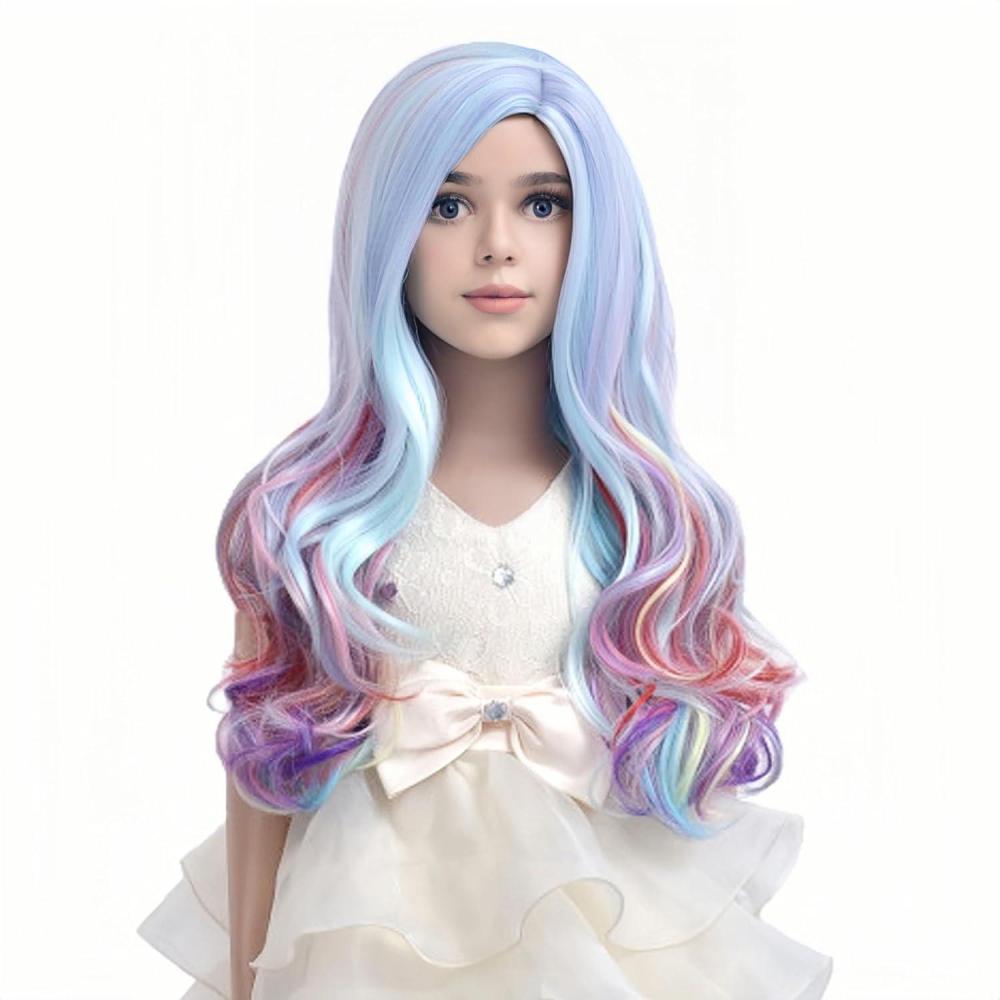 image:imageSilver Gray Wig Long Curly Wavy Gray Wigs Women Middle Part Synthetic WigsRainbow