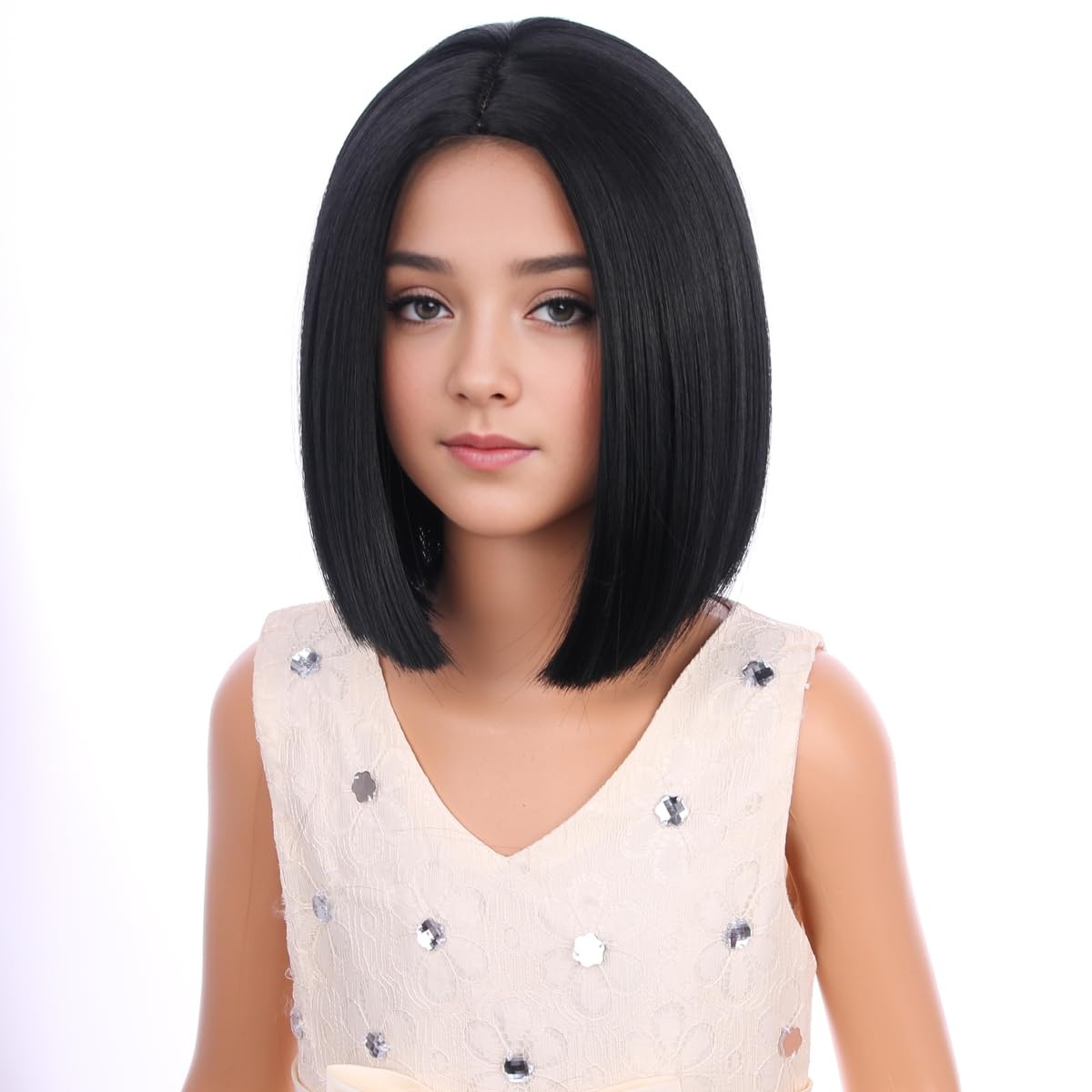 image:imagePATTNIUM Kids Child Ginger Bob Wig Girls Orange Wig Auburn Wigs Cosplay Party Daily Wear Heat Resistant Synthetic WigsBlack