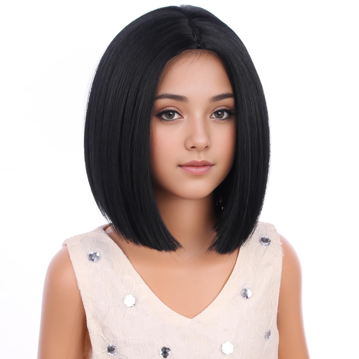 image:imagePATTNIUM Kids Child Ginger Bob Wig Girls Orange Wig Auburn Wigs Cosplay Party Daily Wear Heat Resistant Synthetic WigsBlack
