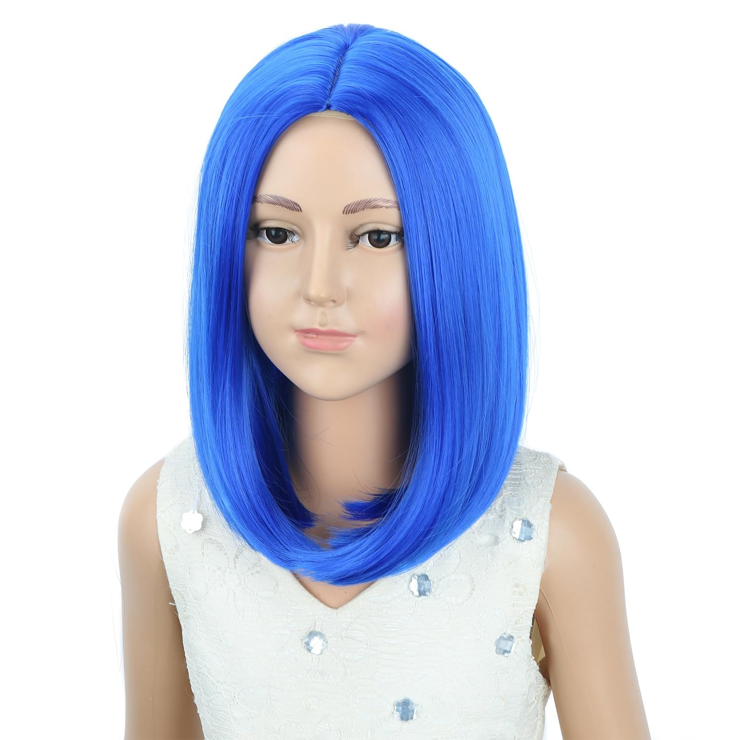 image:imagePATTNIUM Kids Child Ginger Bob Wig Girls Orange Wig Auburn Wigs Cosplay Party Daily Wear Heat Resistant Synthetic WigsDark Blue