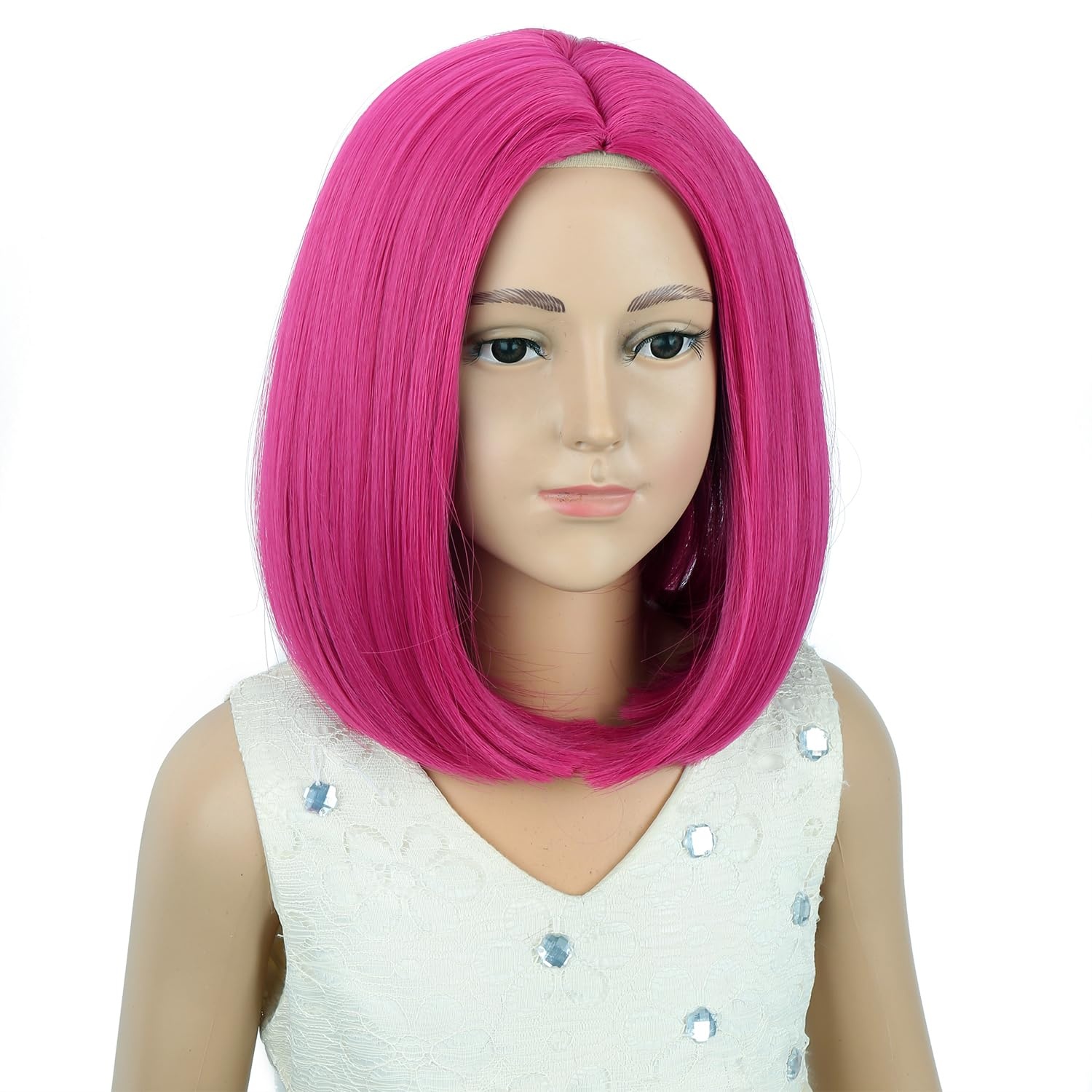 image:imagePATTNIUM Kids Child Ginger Bob Wig Girls Orange Wig Auburn Wigs Cosplay Party Daily Wear Heat Resistant Synthetic WigsHot Pink