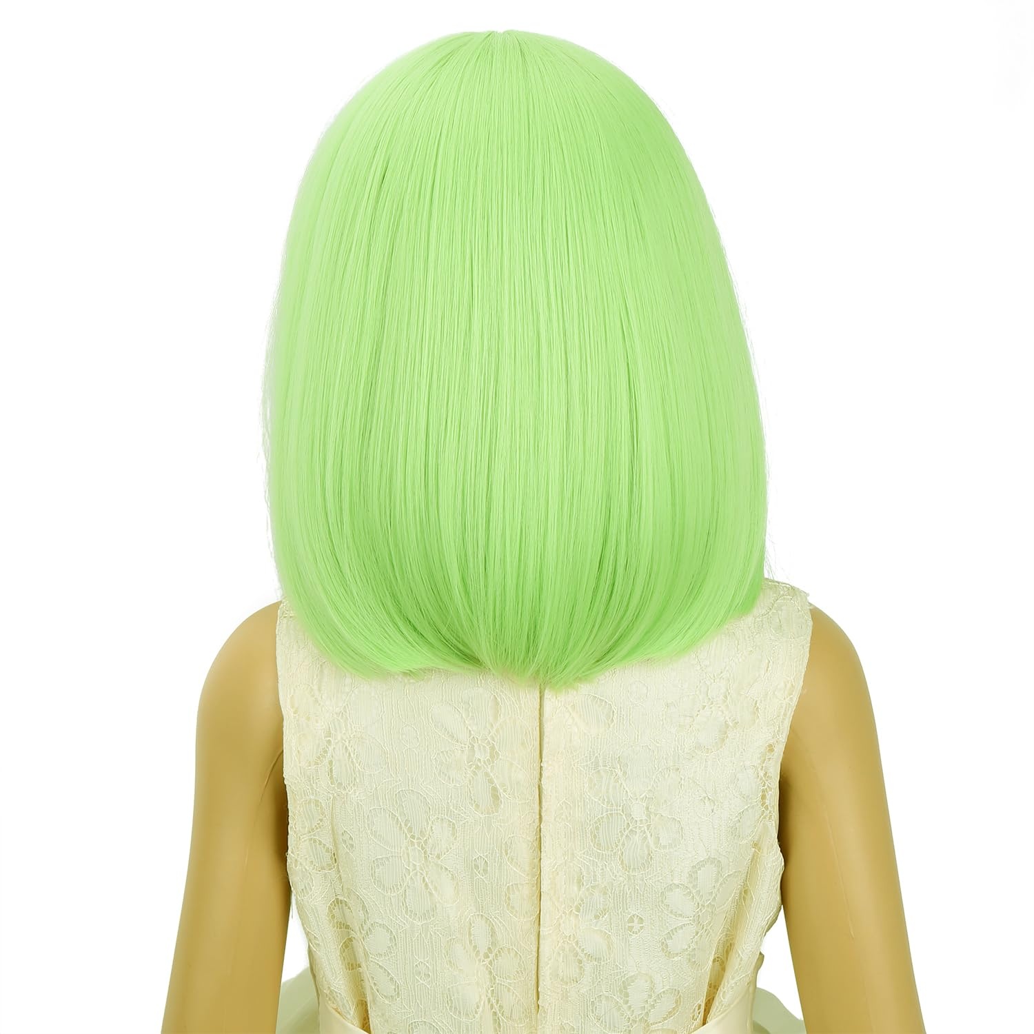 image:imagePATTNIUM Kids Child Ginger Bob Wig Girls Orange Wig Auburn Wigs Cosplay Party Daily Wear Heat Resistant Synthetic WigsLight Green