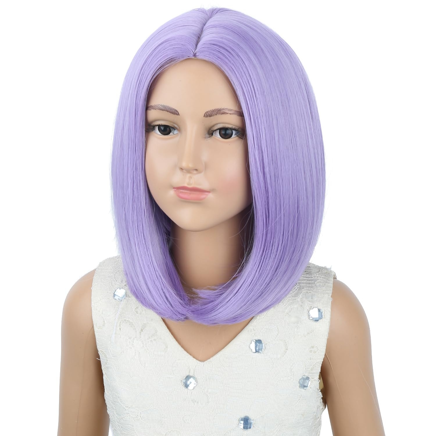 image:imagePATTNIUM Kids Child Ginger Bob Wig Girls Orange Wig Auburn Wigs Cosplay Party Daily Wear Heat Resistant Synthetic WigsLight Purple