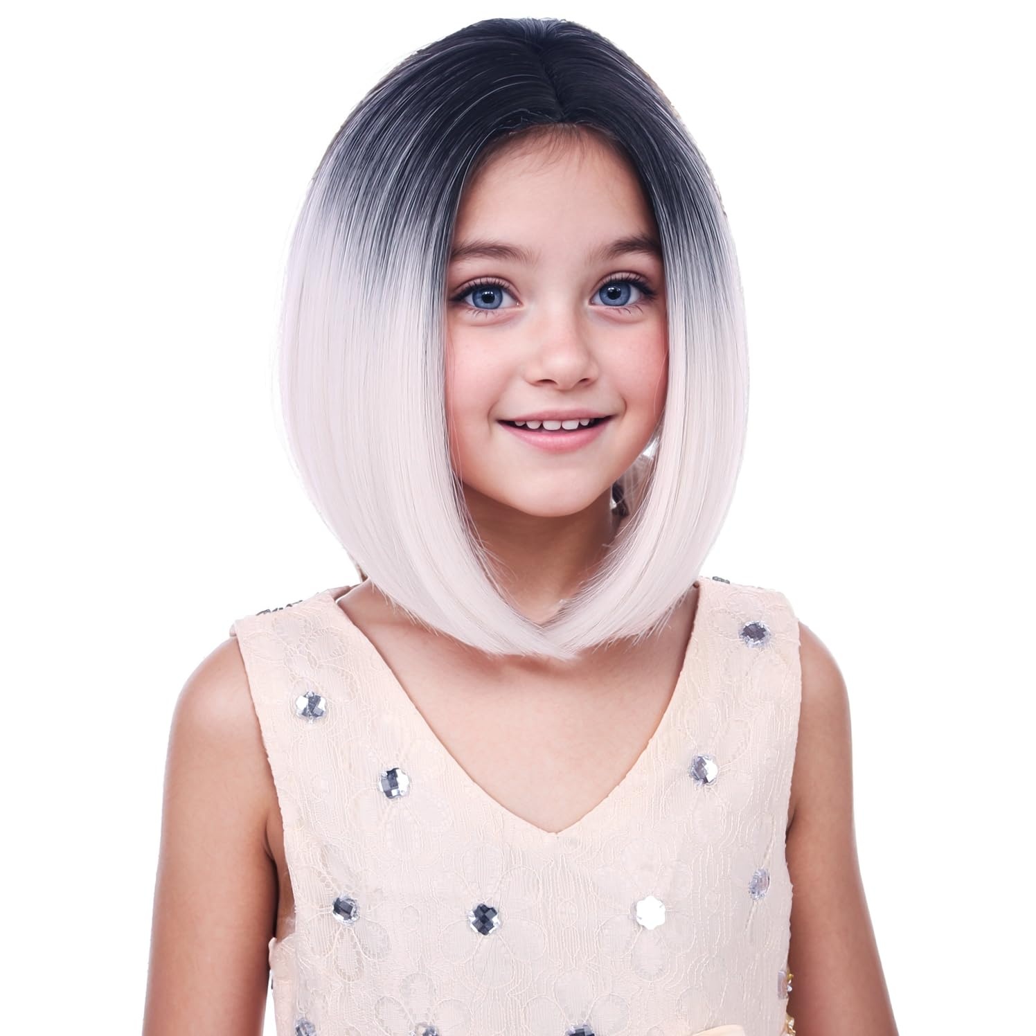 image:imagePATTNIUM Kids Child Ginger Bob Wig Girls Orange Wig Auburn Wigs Cosplay Party Daily Wear Heat Resistant Synthetic WigsOmbre Blonde