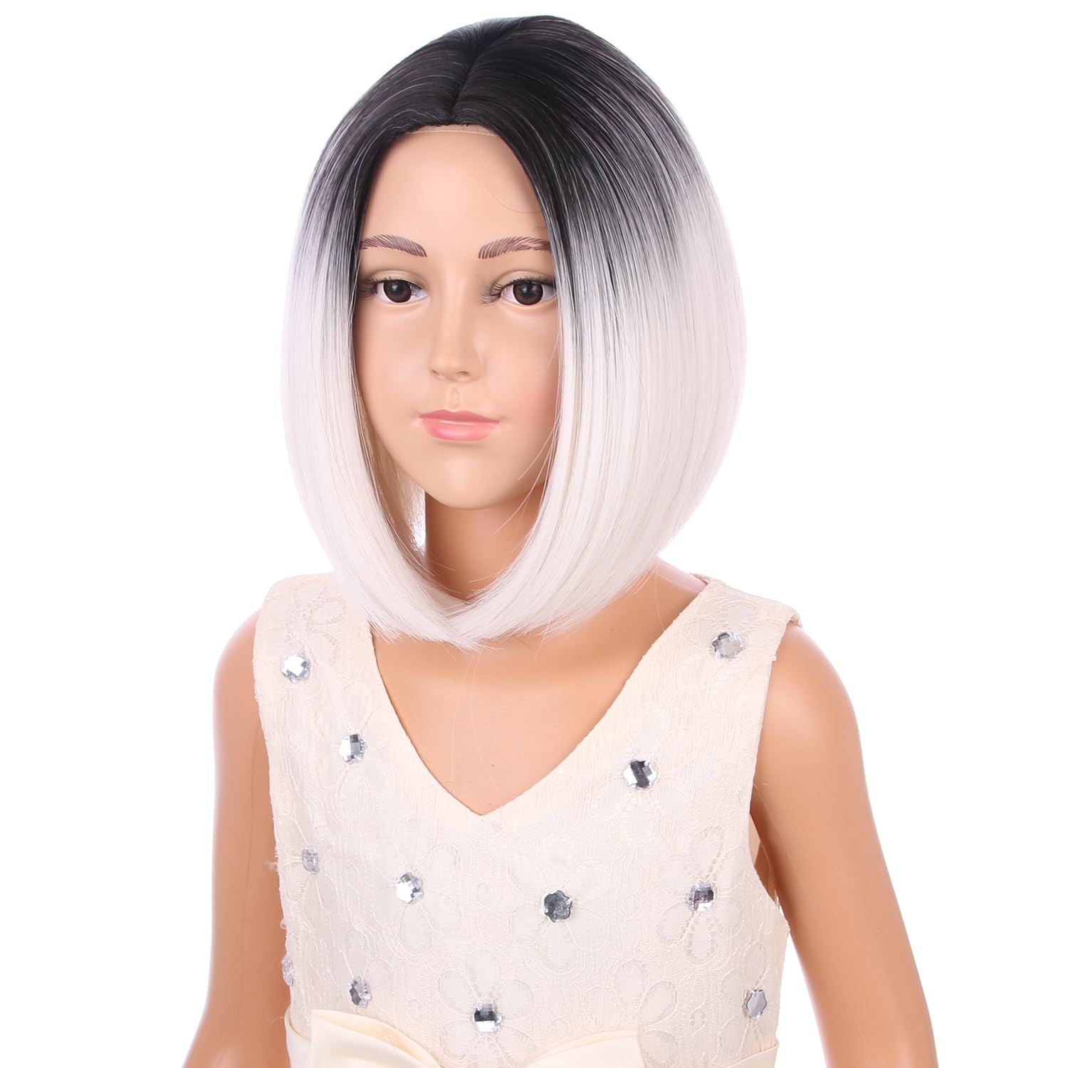image:imagePATTNIUM Kids Child Ginger Bob Wig Girls Orange Wig Auburn Wigs Cosplay Party Daily Wear Heat Resistant Synthetic WigsOmbre Blonde