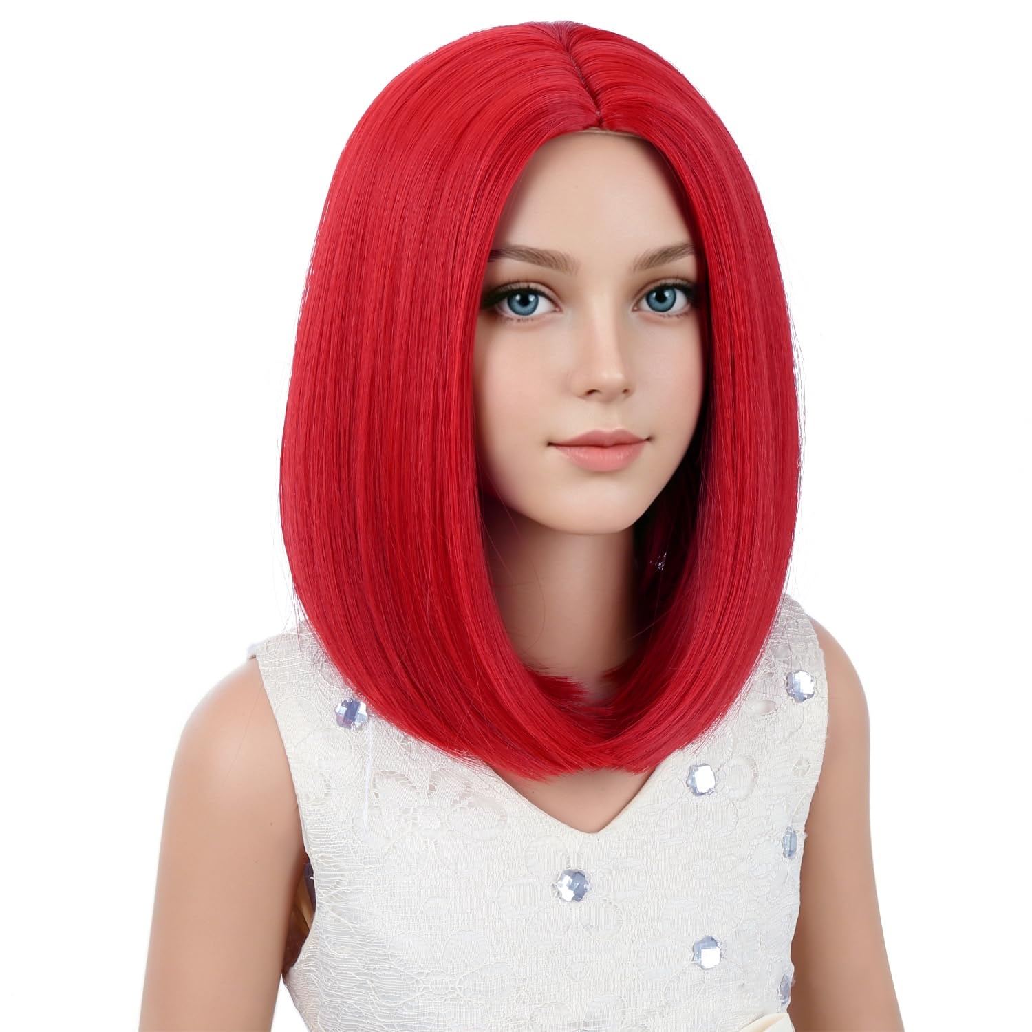 image:imagePATTNIUM Kids Child Ginger Bob Wig Girls Orange Wig Auburn Wigs Cosplay Party Daily Wear Heat Resistant Synthetic WigsRed