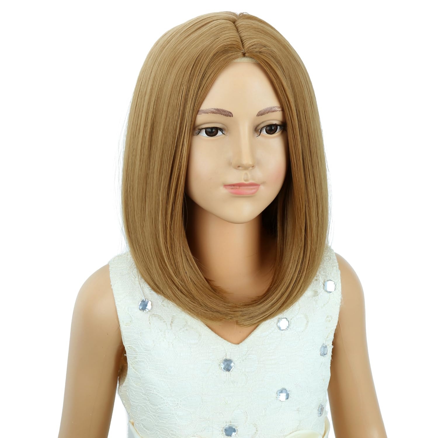 image:imagePATTNIUM Kids Child Ginger Bob Wig Girls Orange Wig Auburn Wigs Cosplay Party Daily Wear Heat Resistant Synthetic WigsStrawberry Blonde