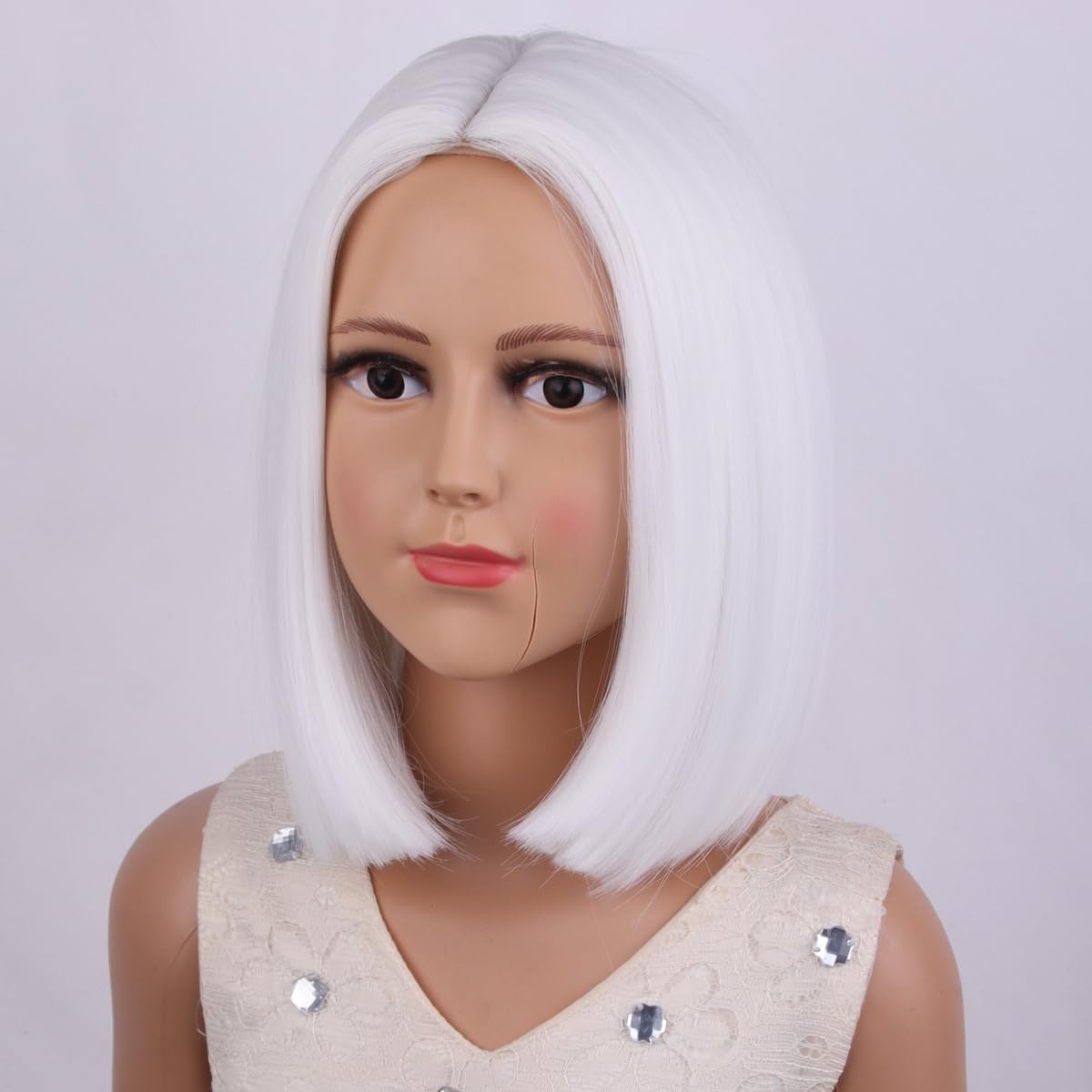 image:imagePATTNIUM Kids Child Ginger Bob Wig Girls Orange Wig Auburn Wigs Cosplay Party Daily Wear Heat Resistant Synthetic WigsWhite