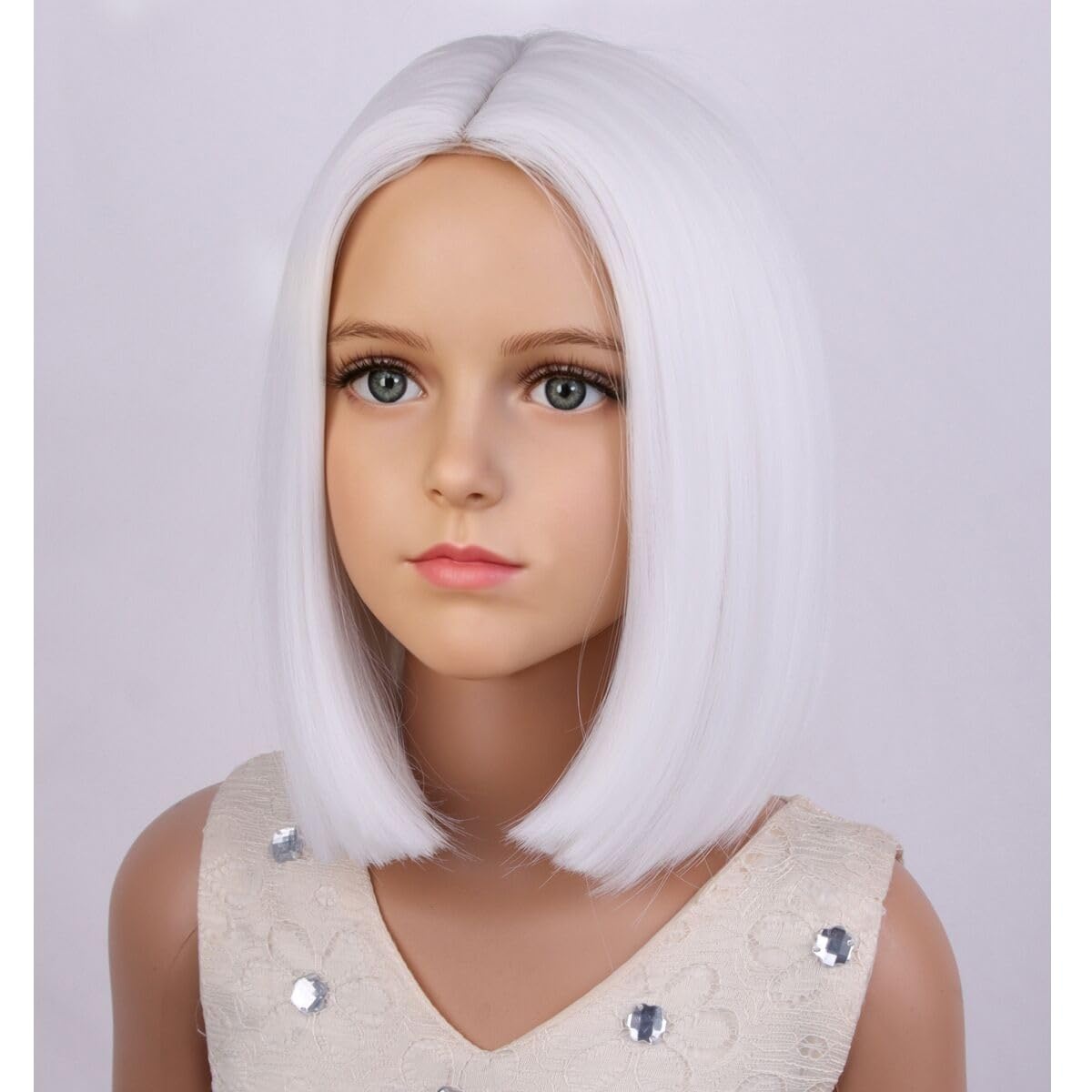 image:imagePATTNIUM Kids Child Ginger Bob Wig Girls Orange Wig Auburn Wigs Cosplay Party Daily Wear Heat Resistant Synthetic WigsWhite