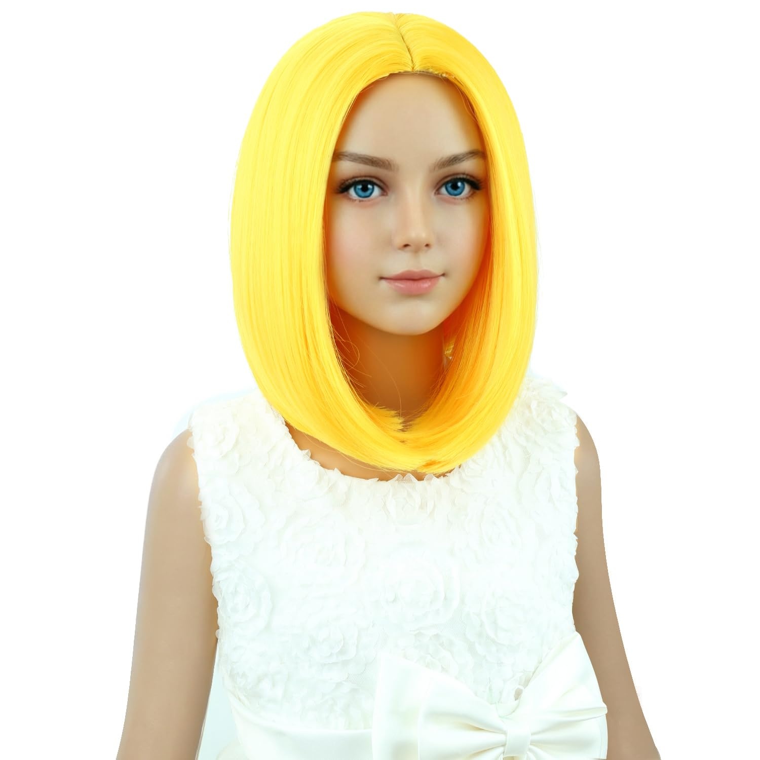 image:imagePATTNIUM Kids Child Ginger Bob Wig Girls Orange Wig Auburn Wigs Cosplay Party Daily Wear Heat Resistant Synthetic WigsYellow