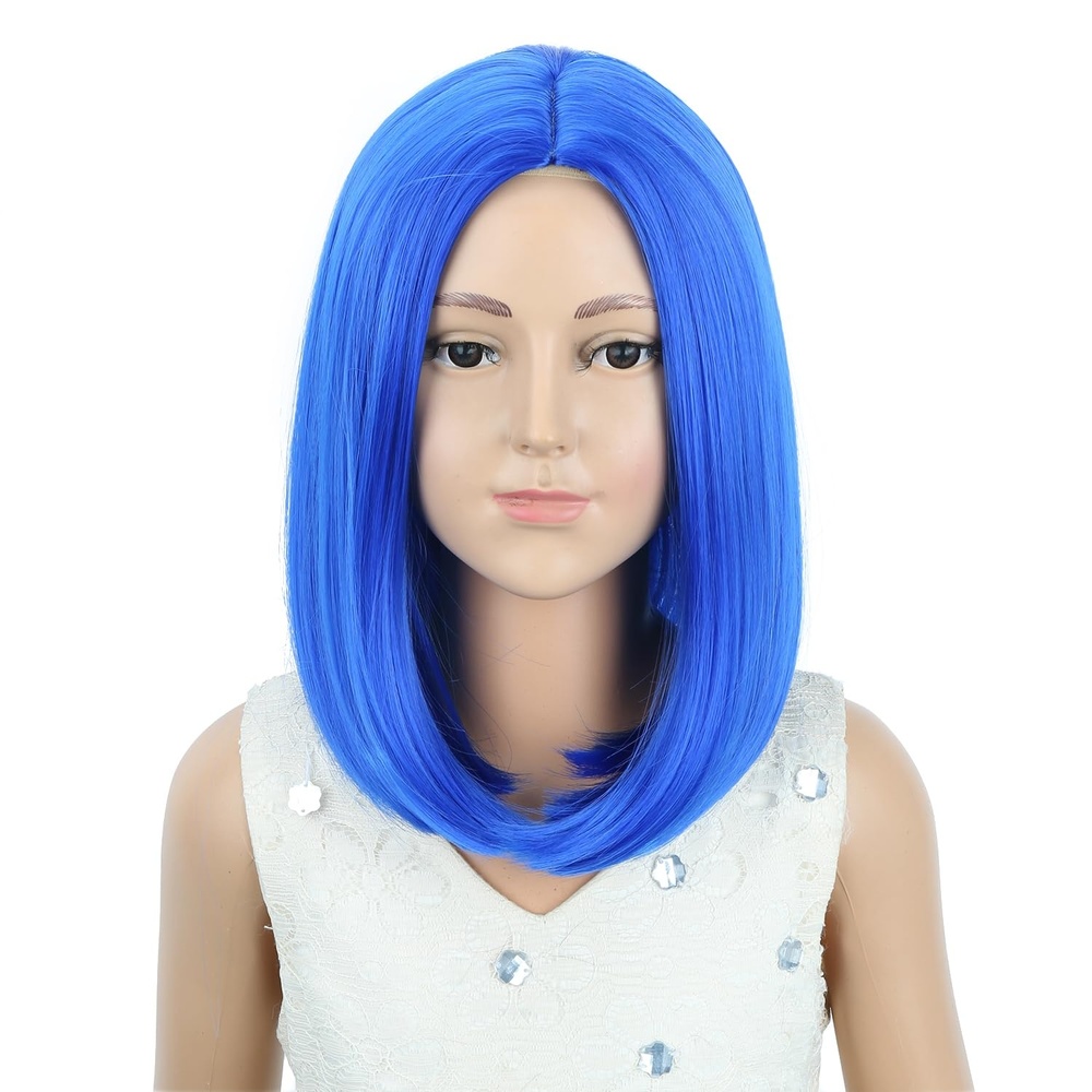 image:imagePATTNIUM Kids Child Ginger Bob Wig Girls Orange Wig Auburn Wigs Cosplay Party Daily Wear Heat Resistant Synthetic WigsDark Blue