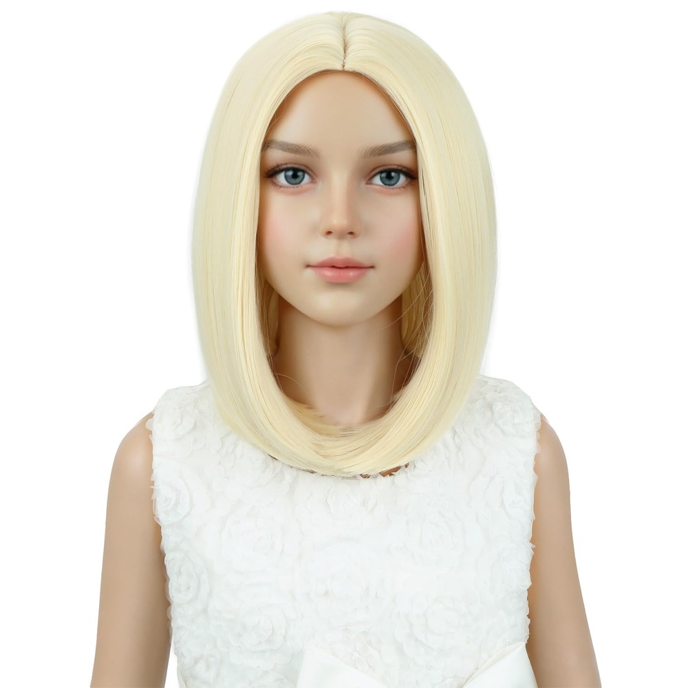 image:imagePATTNIUM Kids Child Ginger Bob Wig Girls Orange Wig Auburn Wigs Cosplay Party Daily Wear Heat Resistant Synthetic WigsLight Blonde