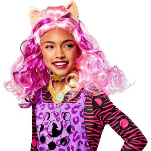 RUBIES – Déguisement Classique Clawdeen – 5 à 13 ans – Ou Perruque Rose Clawdeen – Taille Unique – Déguisement pour Enfant – Pour Halloween, Anniversaire, Carnaval – Idée Cadeau de Noël(Perruque Clawdeen Wolf)