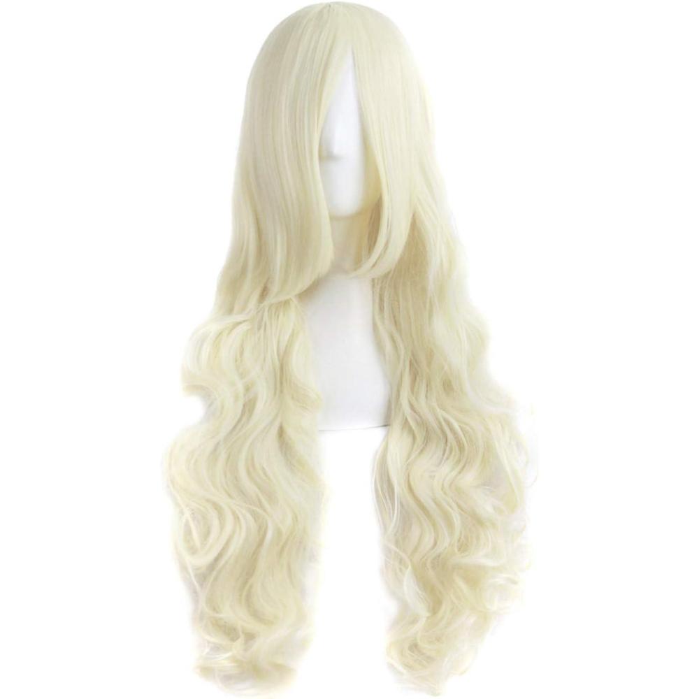 imageMapofBeauty 31 Pouce80cm Longue Perruque Cosplay Ondule Cheveux Boucls Lger BlondLger Blond