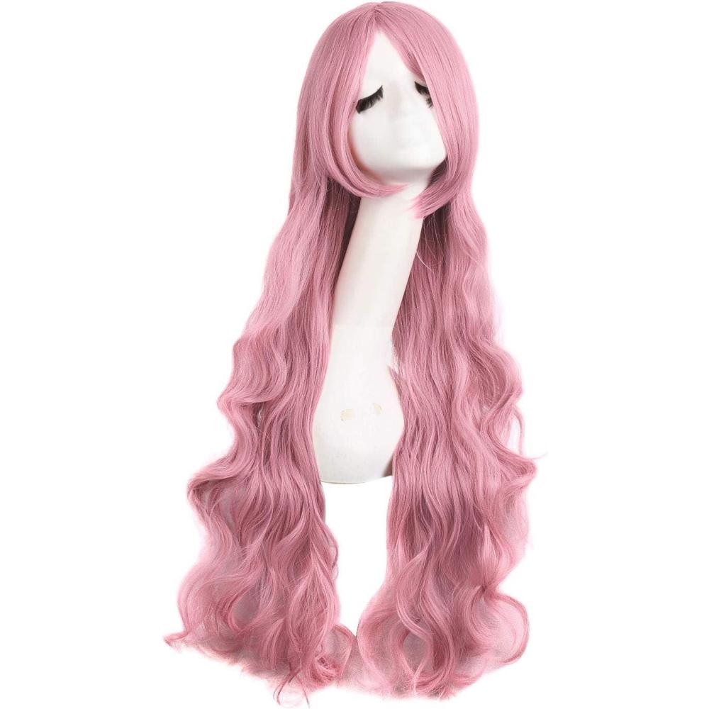 imageMapofBeauty 31 Pouce80cm Longue Perruque Cosplay Ondule Cheveux Boucls Lger BlondRouge Rose