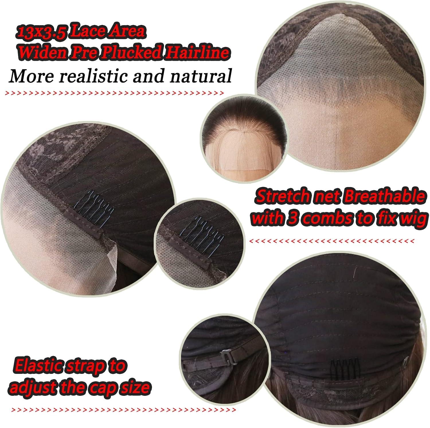 imagePerruque longue et raide bleu clair raie au milieu pour femme noire sans colle 33 x 76 cm attache la main fibre naturelle haute temprature pour usage quotidien cosplayPiano 1B27