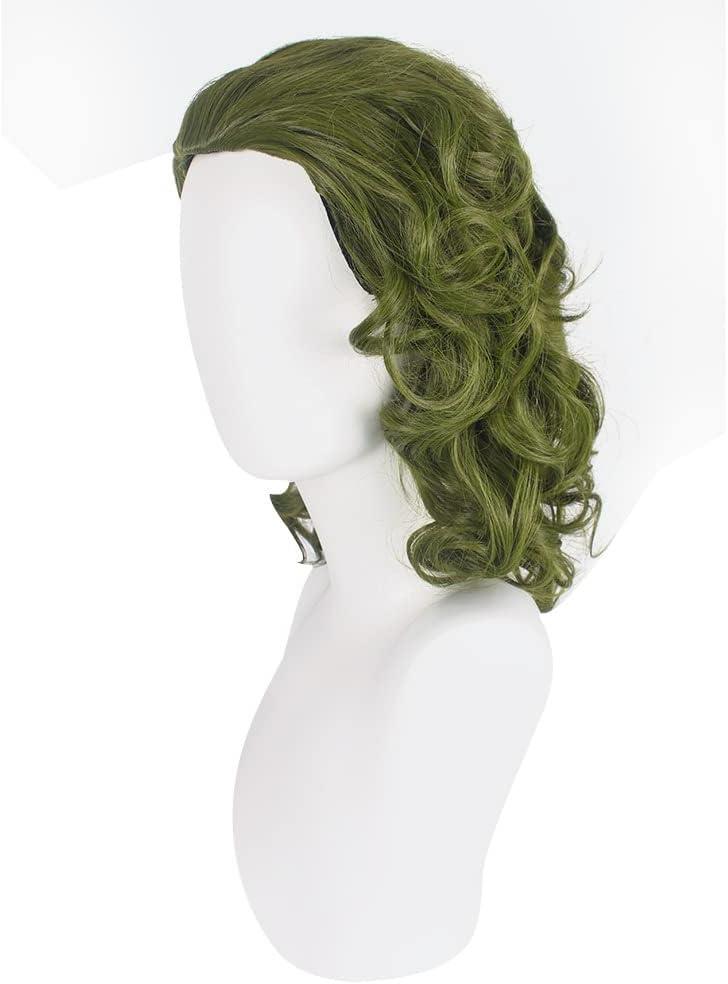 imagePORSMEER Perruque brune fonce pour hommes Perruque longue et boucle pour Aquaman Arthur Curry Perruques de fte pour Halloween CosplayVert
