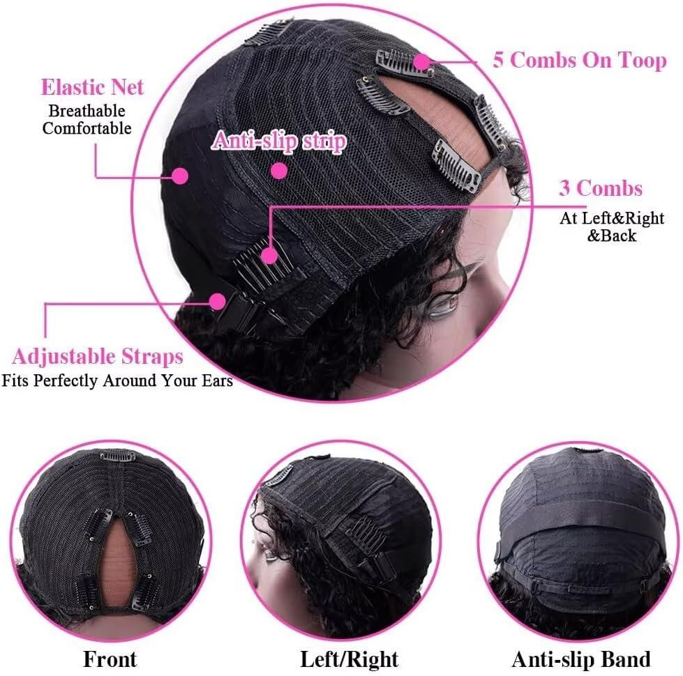 imagePerruque Femme Naturelle Brsilien Boucle V Part Wig Human Hair Perruque Afro Femme Human Hair Noir Cheveux Sans Colle 14 Pouce Kinky Curly Human Hair Wig No Leave Out Upgraded U Part Wigs For Womennatural black