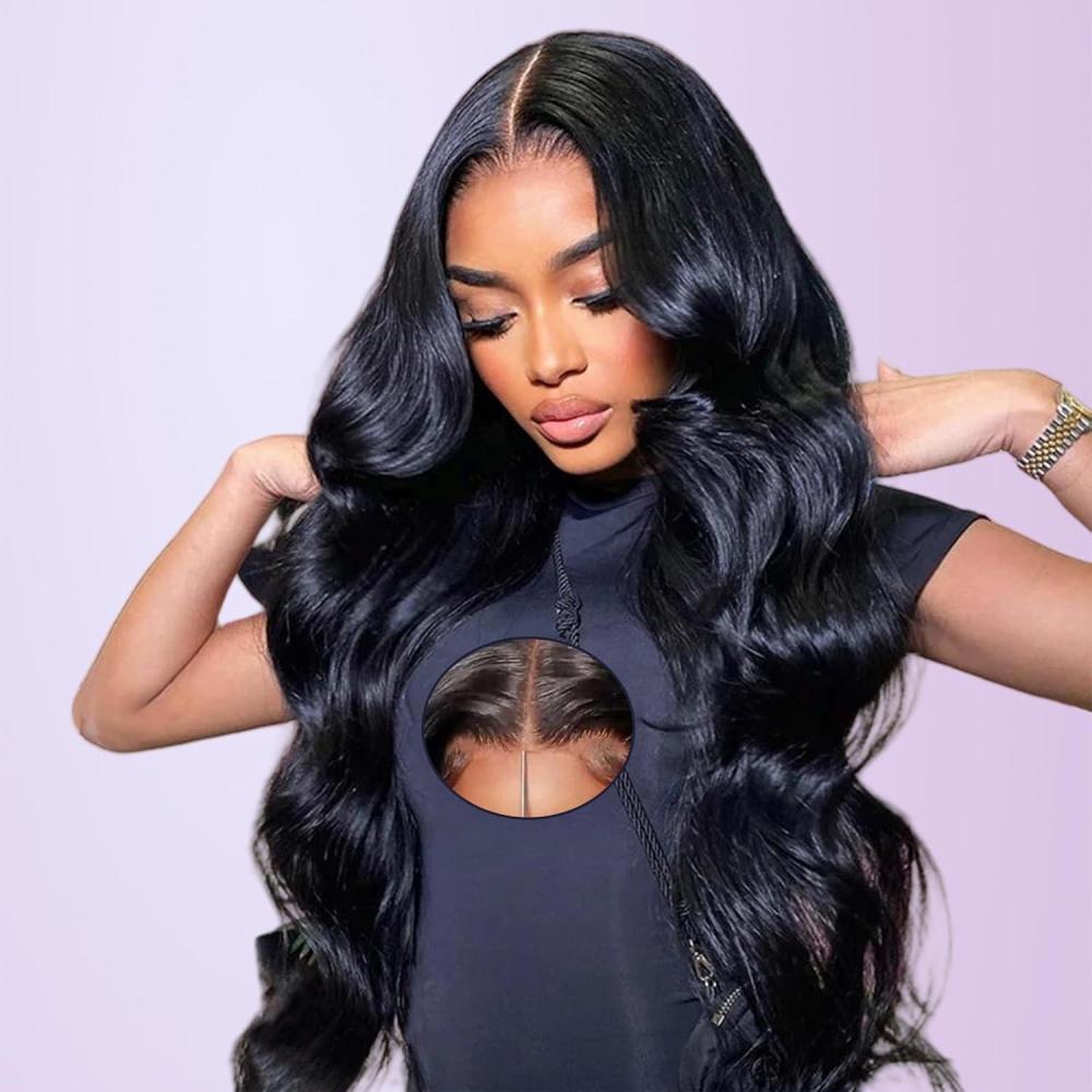 image20 Pouces Perruque Bresilienne Cheveux Humain 180 Densit 6x6 Perruque Femme Naturelle Body Wave Sans Colle Cheveux HD Lace Wear and Go Glueless Wig Plucked Pre Cut Naturel Humaine32 Pouces 81cm