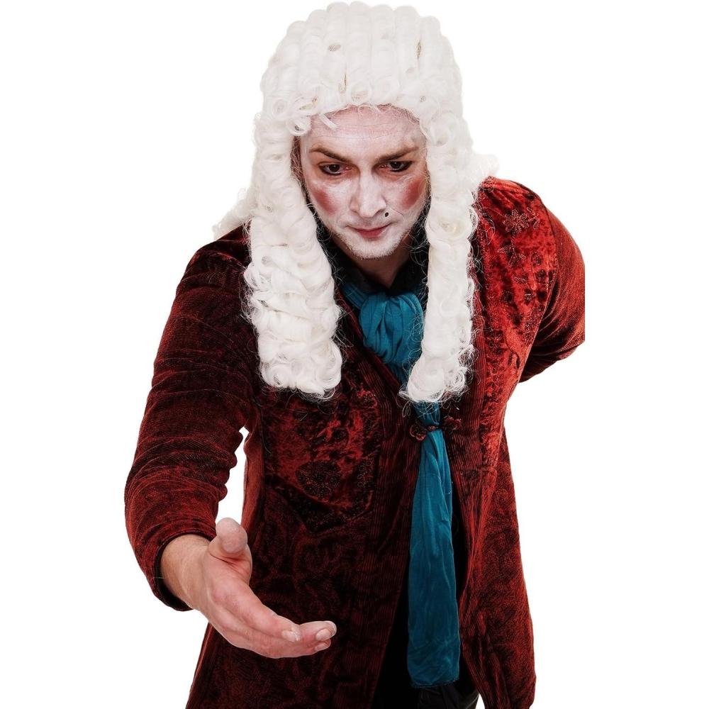 imageWIG ME UP Longue perruque et moustache brunes tresses homme carnaval Viking nain germain RJ033P6blanc P60