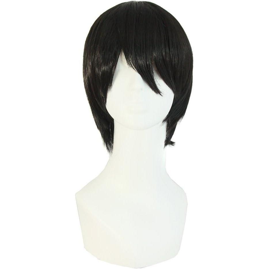 imageMapofBeauty 25cm 10 Pouce Extension capillaire Fashion hommes de droite courte perruqueNoir