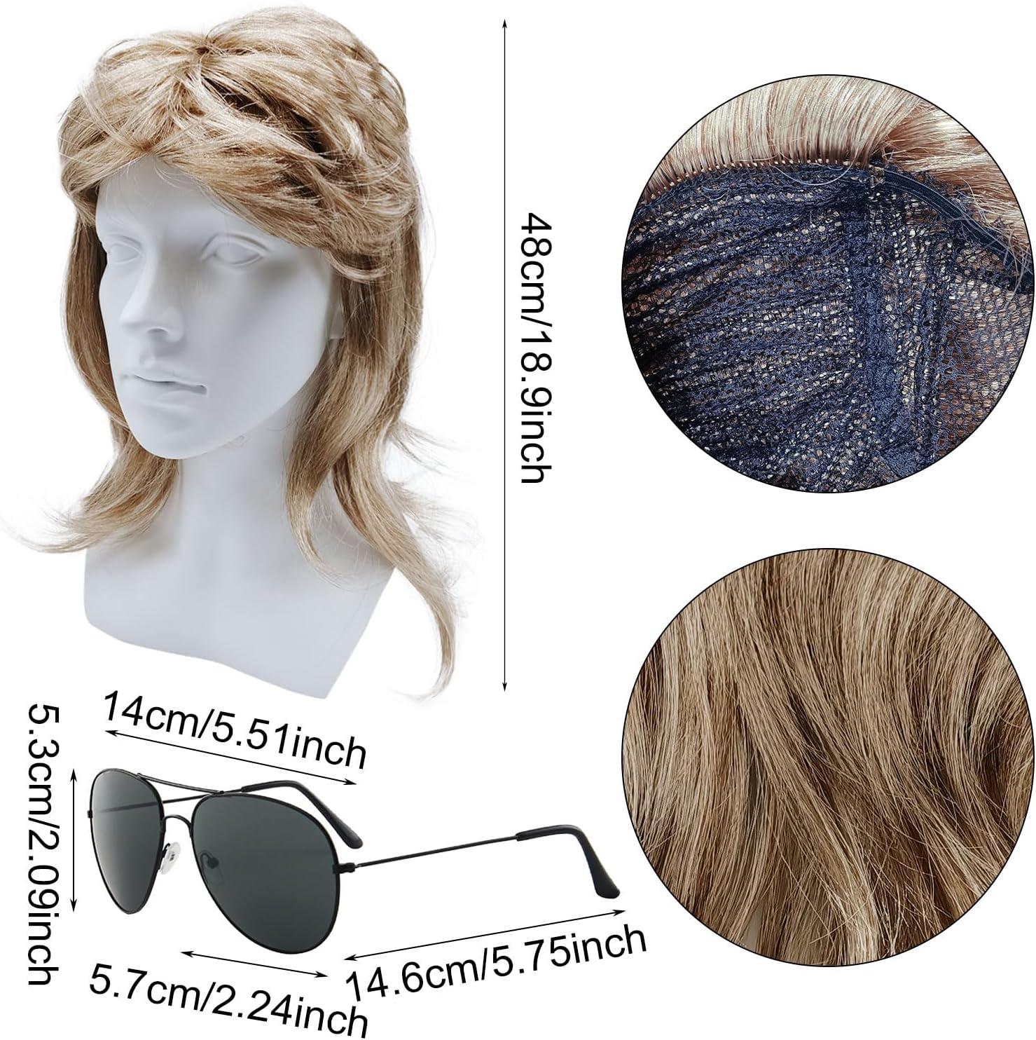 imagePerruque Mulet Homme des Annes 80 Perruque Disco Longue Perruque Blonde Perruque Hommes Blonde Mulet Disco Punk Rocker Perruques Perruque Cosplay Halloween Costume Fte 2 Pcs2 Pcs