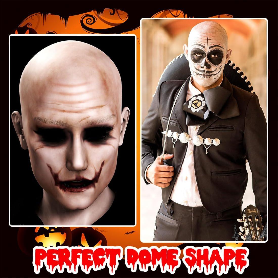 image1 Pices Bonnet Chauve Perruque Chauve en Latex pour Maquillage Bonnet de crane chauve perruque de crne de cuir pais robe fantaisie cosplay cap Halloween enfants adultes vtements accessoires