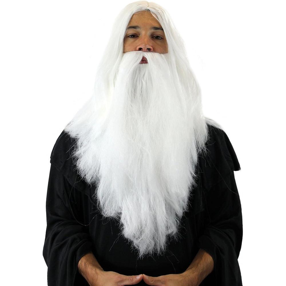 imageSet perruque et barbe de sorciermagicien magicien blanc