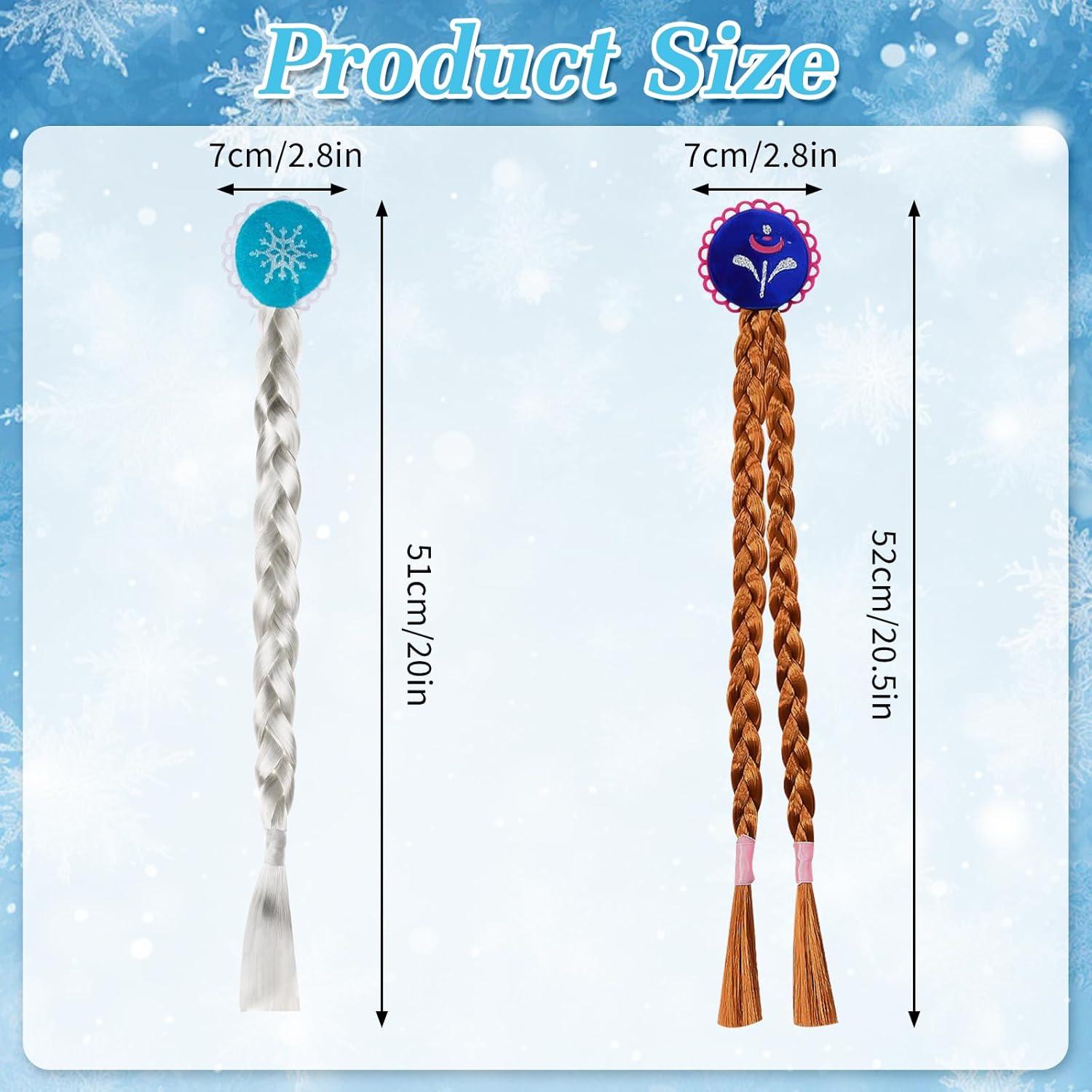 imagePerruque Princesse Enfant 2 PCS Princess Long Perruque Perruques Dguisement Fille Tresses Cheveux Extensions Accessoires de Costumes pour Halloween Carnaval Cosplay Soires Thme AC