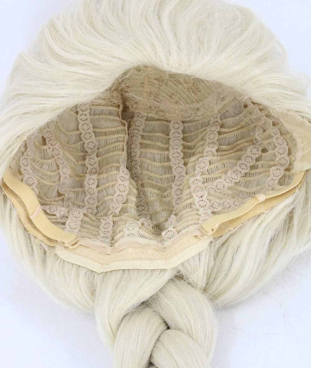 imageTopcosplay Princesse Perruque pour Enfants et Femme Cosplay Perruque Blonde avec une Tresse pour Carnaval Dguisement
