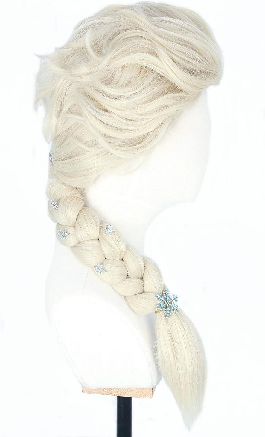 imageTopcosplay Princesse Perruque pour Enfants et Femme Cosplay Perruque Blonde avec une Tresse pour Carnaval Dguisement